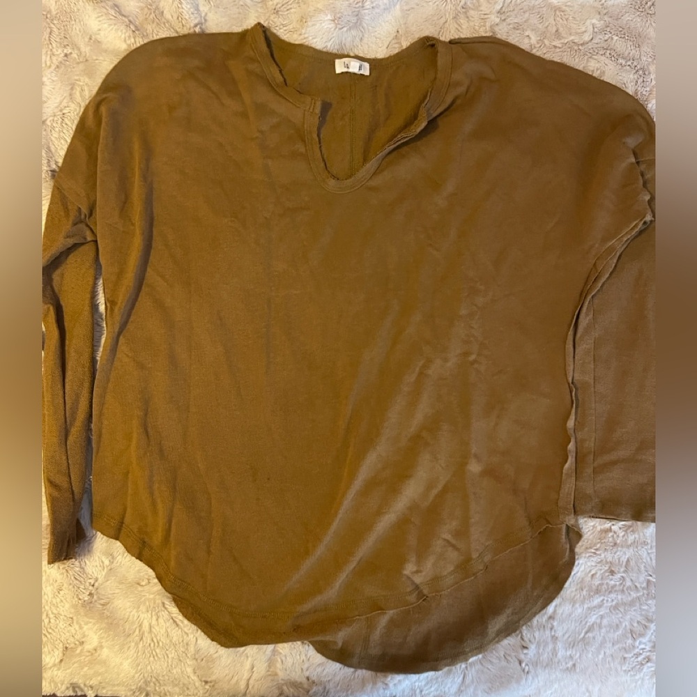 Three Bird Nest Mustard Tunic Top